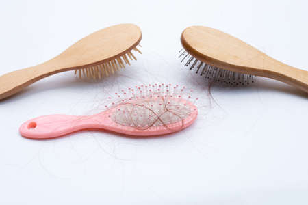 Hairs loss fall in combsの写真素材