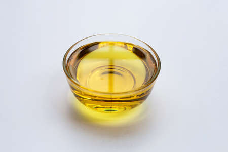 Rice bran oil on white background.の写真素材