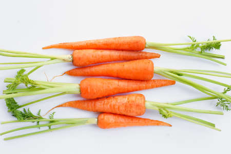 Fresh carrots on white background.の写真素材