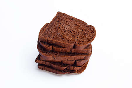 Dark cocoa bread on white background.の写真素材