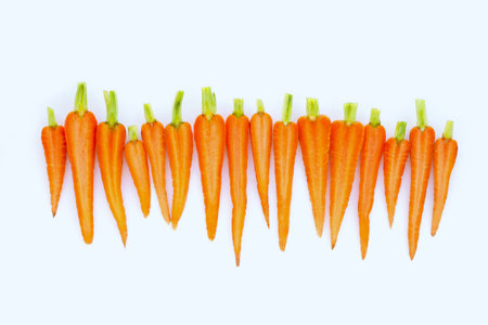 Fresh carrots on white background.の写真素材