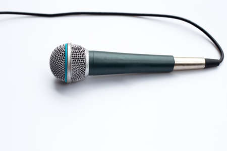Microphone on white background.  Copy spaceの写真素材