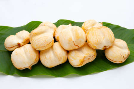 Toddy palm on green leaf on white background.の写真素材