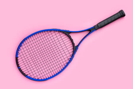 Tenis racket on pink background.の写真素材