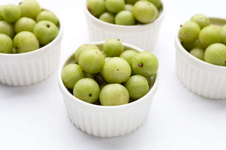 Fresh emblica on a white background.の写真素材