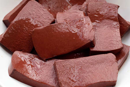 Pork blood pudding on white background.の写真素材