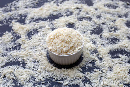 Bread Crumbs on dark background.の写真素材