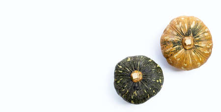 Green pumpkin on white background.の写真素材