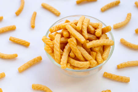 Prawn cracker sticks. Shrimp crisp rice snack