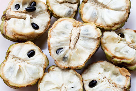 Custard apple on white background.の写真素材