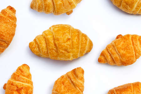 Tasty croissants on white background.の写真素材