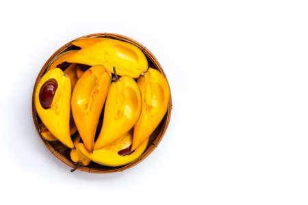 Canistel fruit on white background.の写真素材