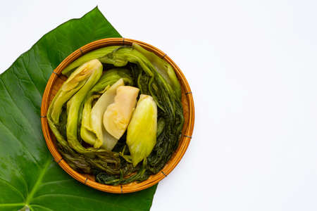 Pickled cabbage, Mustard Greens. Thai food style