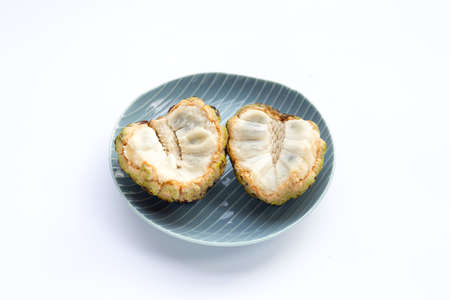 Custard apple on white background.の写真素材