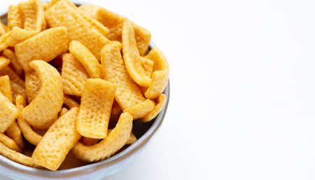 Potato chips, Snack coated in caramelの写真素材