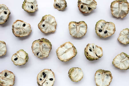 Custard apple on white background.
