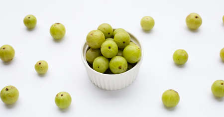Fresh emblica on a white background.の写真素材
