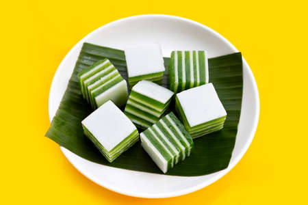 Pandan with coconut milk jelly, Thai dessertの写真素材