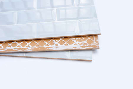 Wall tiles on white background