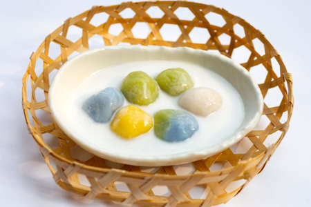 Coconut dumplings in sweet coconut Milkの写真素材