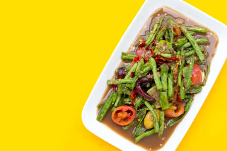 Spicy long bean salad. Thai foodの写真素材