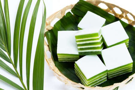 Pandan with coconut milk jelly, Thai dessertの写真素材