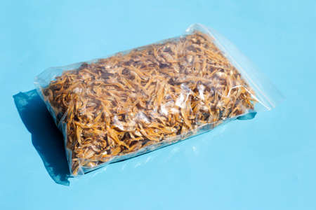 Dried anchovy in plastic bag