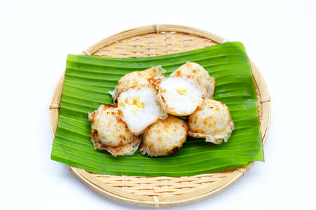 Khanom Krok, Thai coconut milk dessert. Coconut rice pancakeの写真素材