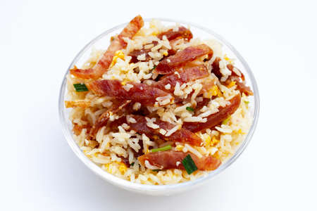 Fried rice with chinese sausage.の写真素材