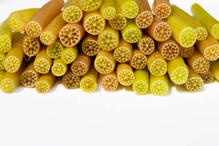 Lotus stems on white background.の写真素材