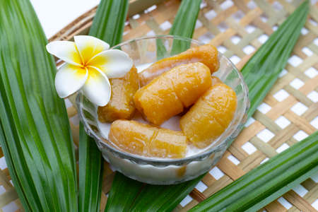 Banana in syrup with cocont milk