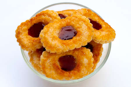 Puff pastry cookies filled with jam