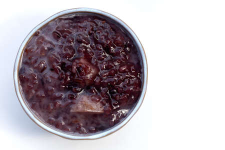 Thai black sticky rice pudding with taroの写真素材