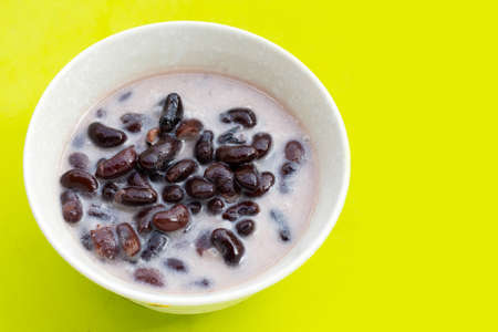 Black bean in sweet coconut milk with sticky riceの写真素材