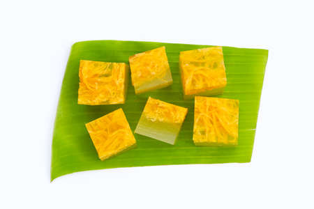 Sweet egg floss jelly. Thai dessertの写真素材