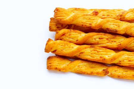 Bread sticks on white background