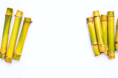 Sugar cane on white background.