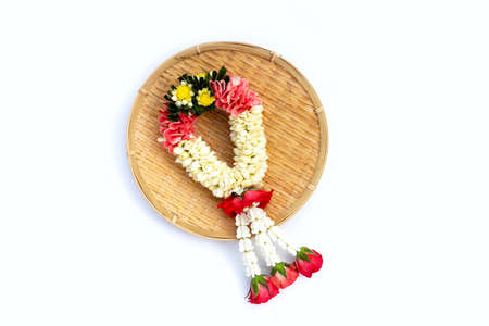 Rose with crown flower and jasmine garlandの写真素材