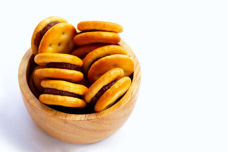 Pineapple Biscuits isolated on white background.の写真素材