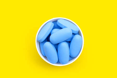 PrEP ( Pre-Exposure Prophylaxis) blue pills used to prevent HIVの写真素材