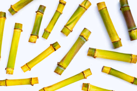 Sugar cane on white background.