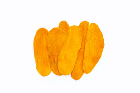 Dried mango on white backgroundの写真素材