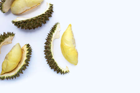 Durian on a white background.
