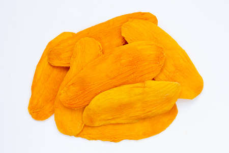 Dried mango on white backgroundの写真素材