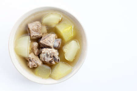 Pork rib soup with winter melon soupの写真素材