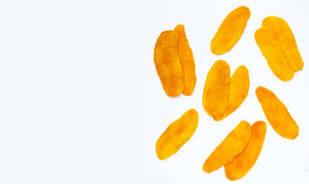 Dried mango on white backgroundの写真素材