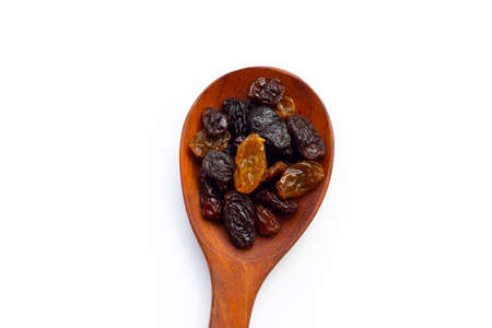 Dried grape on white background.の写真素材