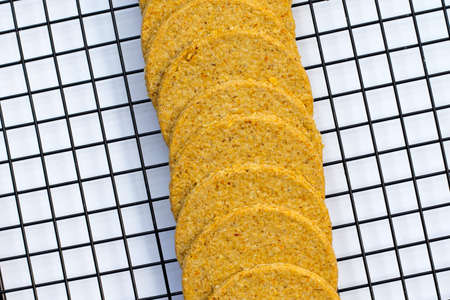 Oatcakes on a white background.