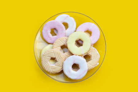 Cookie shapes donut. Colorful snack