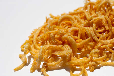 Crispy pork rinds or pork snack.